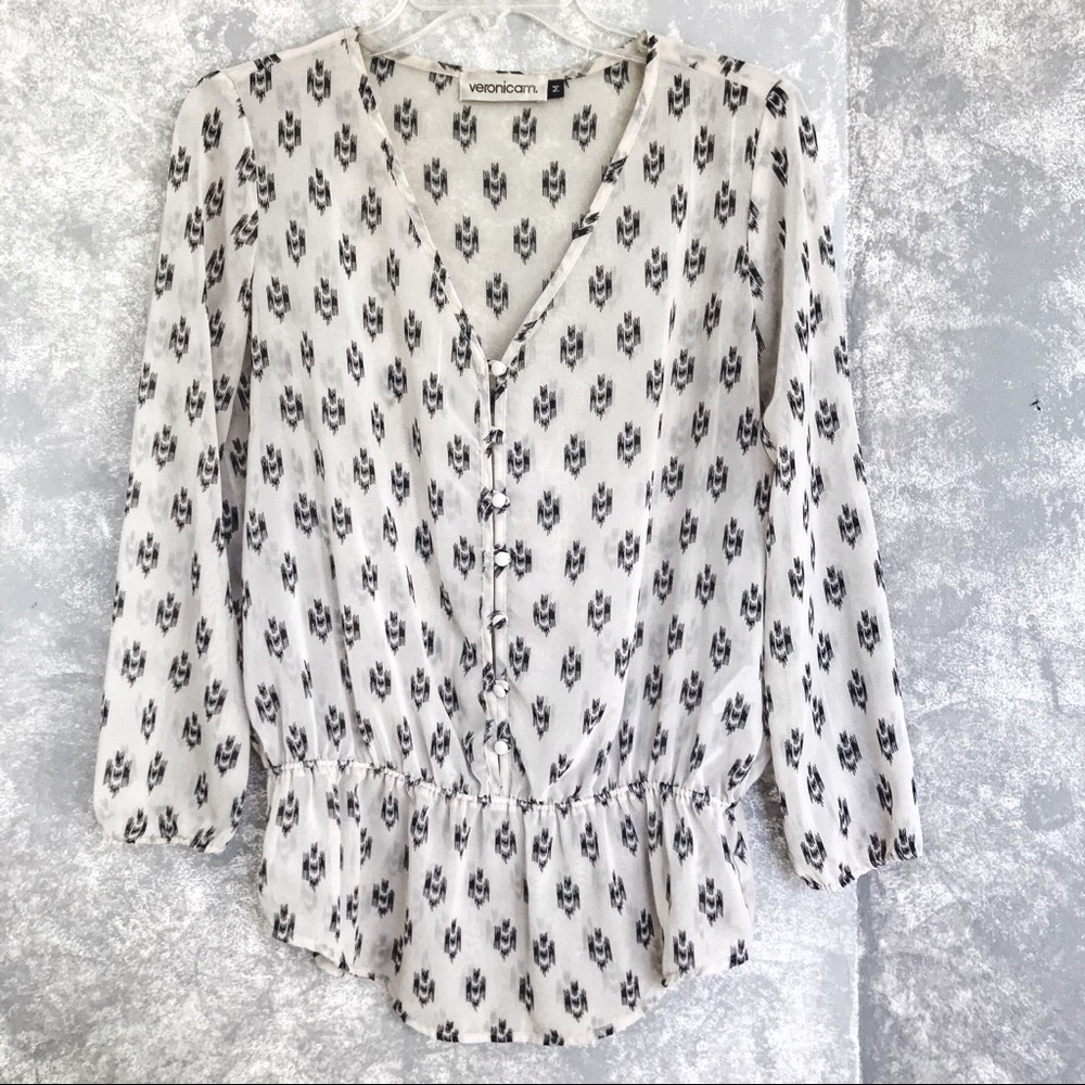 🌈Aztec Button Up Long Sleeve Blouse - Veronica M